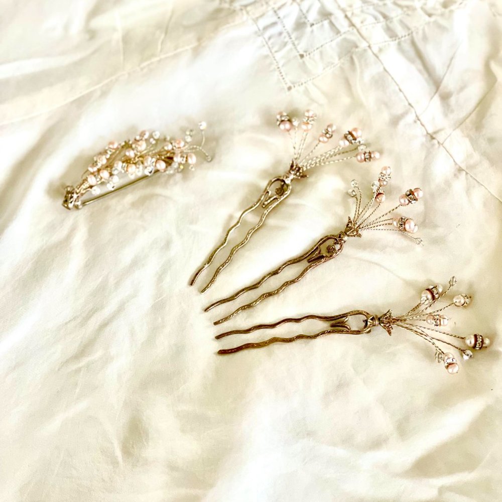 Vintage Swarovski by Tacori 925 Bridal Collection Hairpins ONLY - Picture 3 of 10